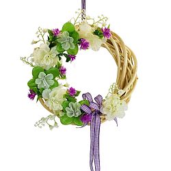 Jarní proutěný věnec Azalka, 20 cm, krémová
