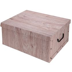 Úložný box s víkem Wood, přírodní