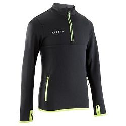 Kipsta Mikina 500 1/2 Zip Černo-Žlutá