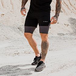 Pánské Šortky 2in1 Black Grey - GymBeam