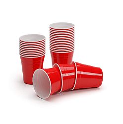 BeerCup Nadal 10 Oz, červené párty sklenice, ve stylu amerických univerzit, 295 ml, opakovaně použitelné