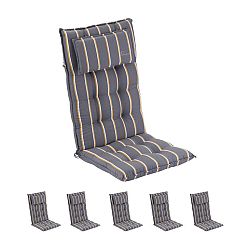 Blumfeldt Sylt, čalouněná podložka, podložka na židli, podložka na výše polohovací křeslo, polštář, polyester, 50 × 120 × 9 cm, 6 × podložka