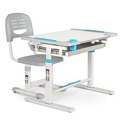 Blumfeldt Tommi XL, sada dětského psacího stolku a židle, výškově nastavitelný stůl a ergonomická židle, od 4 - 10 let