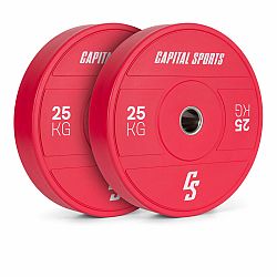 Capital Sports Nipton 2021, kotoučové závaží, bumper plate, 2x 25 kg, Ø 54 mm, tvrzená pryž