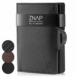 Slimpuro ZNAP, tenká peněženka, 8 karet, složka mince, 8,9 × 1,5 × 6,3 cm (Š × V × H), RFID ochrana