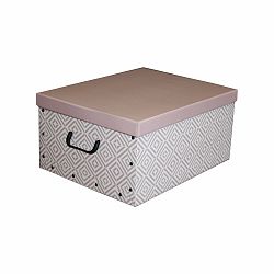 Compactor Skládací úložná krabice - karton box Compactor Nordic 50 x 40 x 25 cm, růžová (Antique)