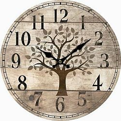 Dřevěné nástěnné hodiny Old tree, pr. 34 cm