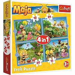 Trefl Puzzle Včelka Mája Dobrodružství 4v1 (12,15,20,24 dílků)