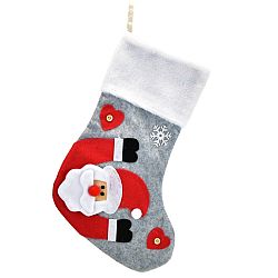 Vánoční bota z flísu Santa, 43 x 24 cm