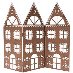 Vánoční kovová dekorace Three houses hnědá, 68 x 39 x 2,5 cm