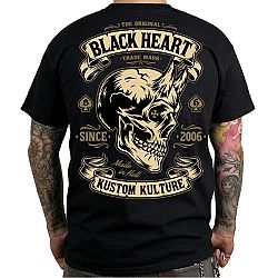 BLACK HEART Devil Skull černá - M